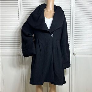 Sundance Pleated Doll Lady 100% Boiled Wool Style Coat XL